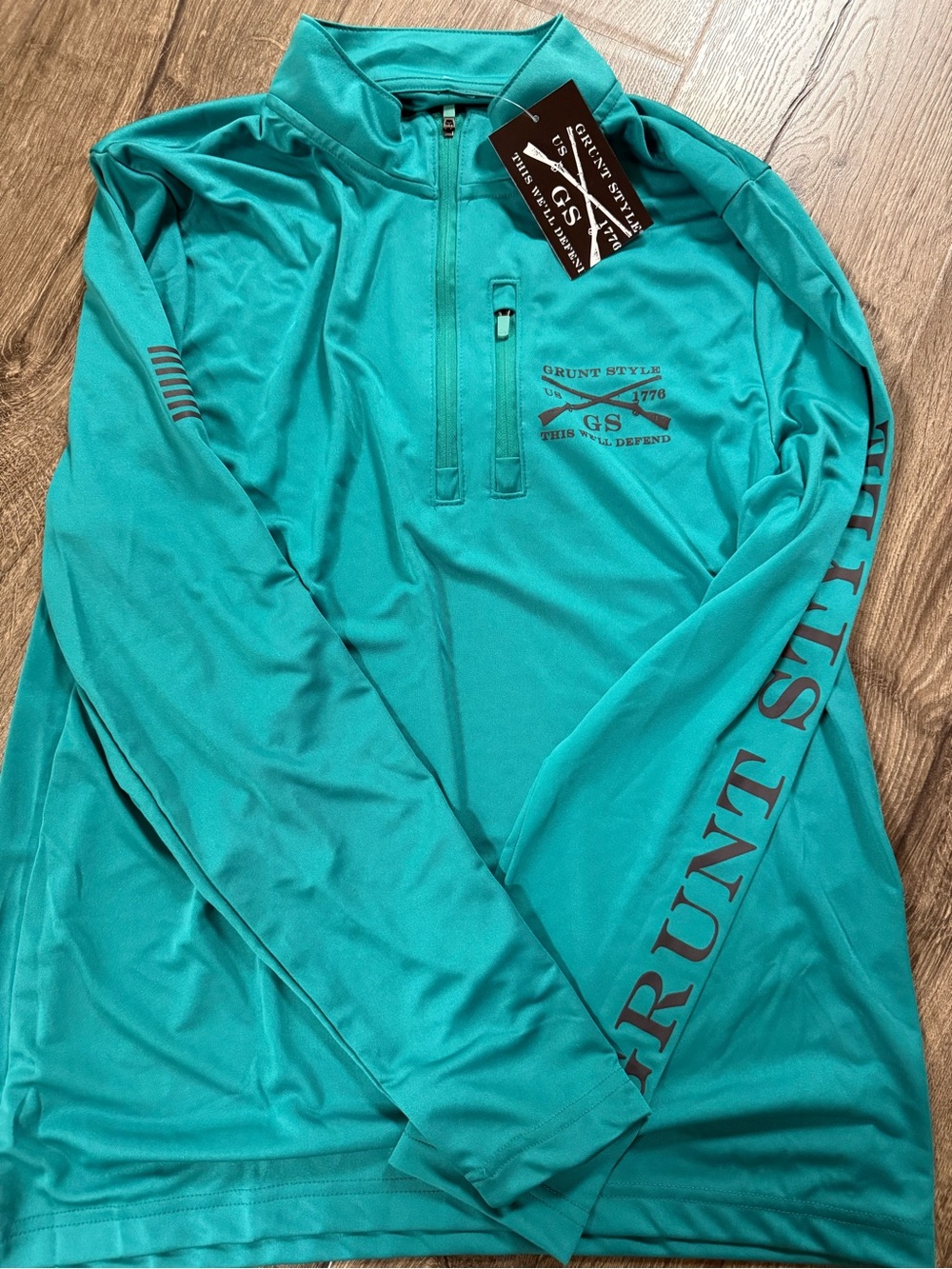 Grunt Style Medium Performance 1/4 Zip Pullover NWT Teal Tactical Shirt